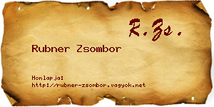 Rubner Zsombor névjegykártya